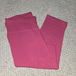 Womens Spalding Cropped Leggings In Rasberry Pink Color Size Large